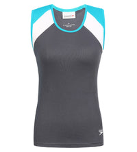 Women's 100 % Cotton Trendy Tank Top - Charcoal & Mystic