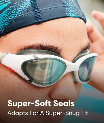 Unisex Adult Biofuse 2.0 Clear-Lens Swim Goggles - Blue & White