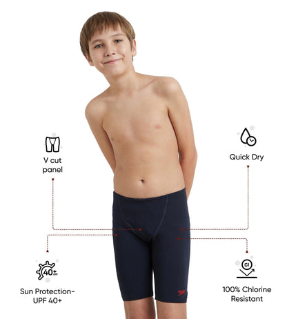 Boy's Endurance+ Essential V-Cut Jammer - True Navy & High Risk Red