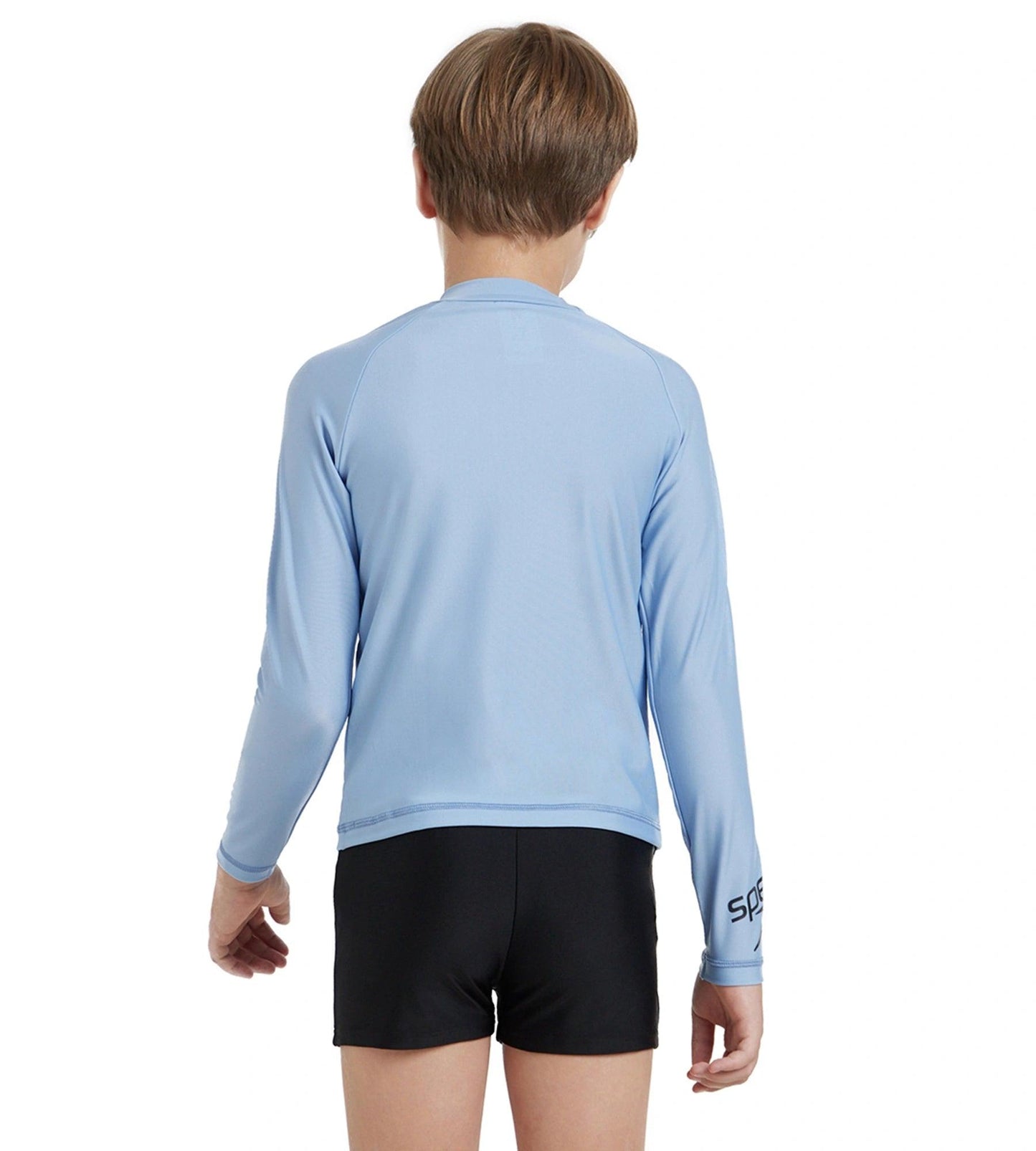 Boy's Endura Brite Long Sleeve Suntop - Curious Blue & True Navy