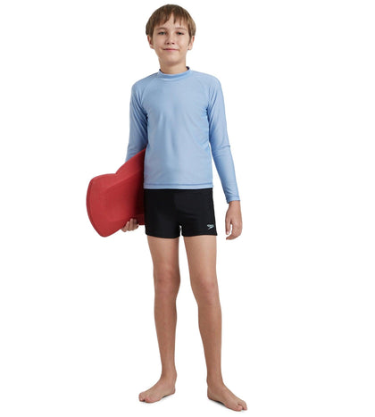 Boy's Endura Brite Long Sleeve Suntop - Curious Blue & True Navy