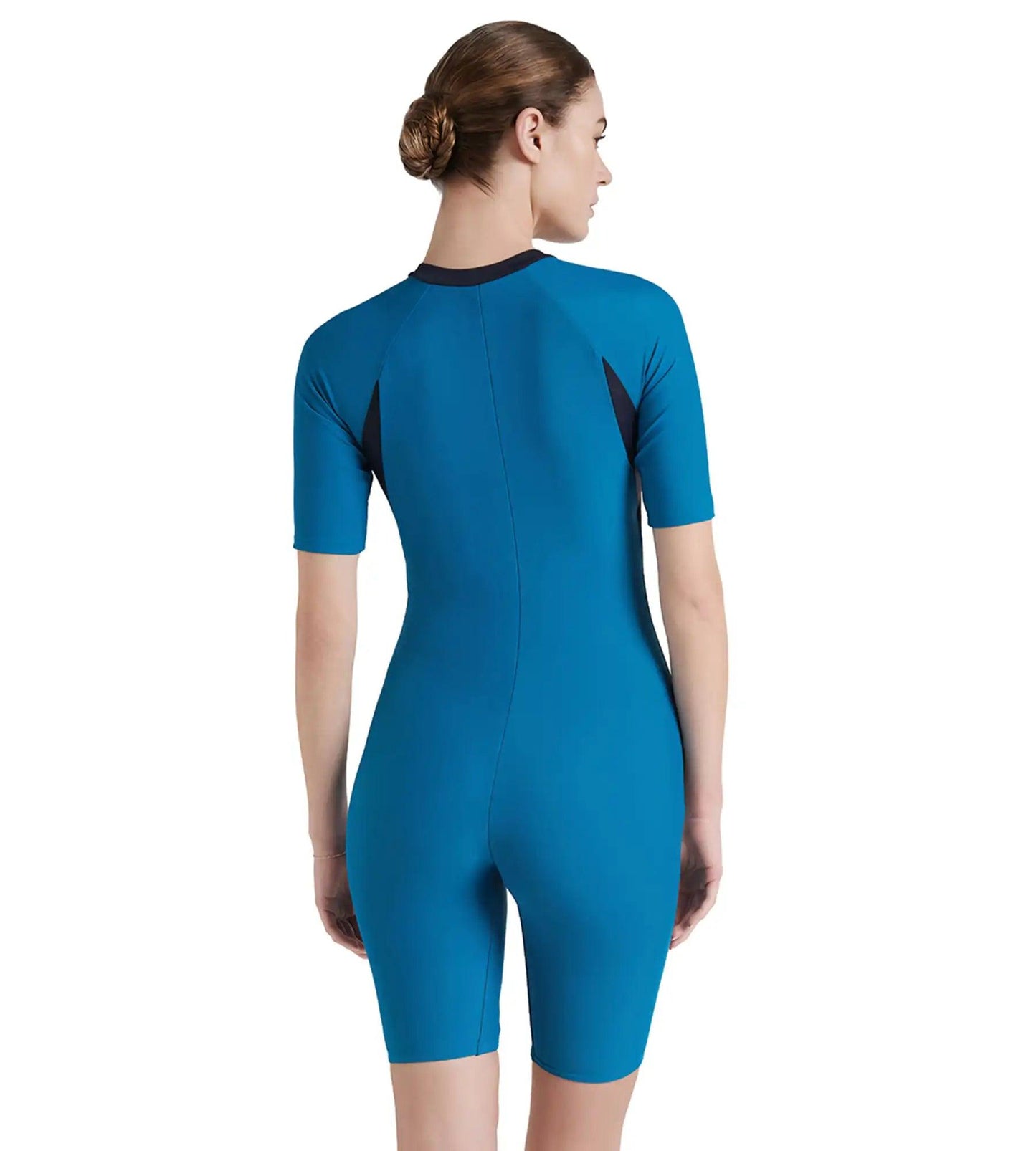 Women's Endurance 10 Essential Panel Kneesuit Swimwear - Nordic Teal & True Navy