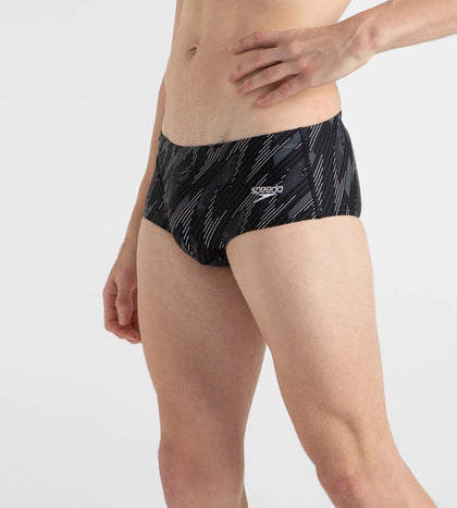 Men's Endurance10 Hyperboom Print Brief - Black, Usa Charcoal & White