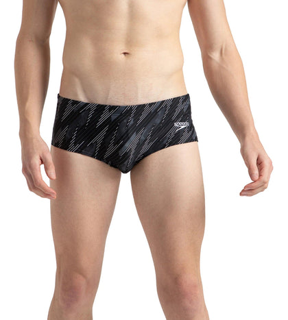 Men's Endurance10 Hyperboom Print Brief - Black, Usa Charcoal & White