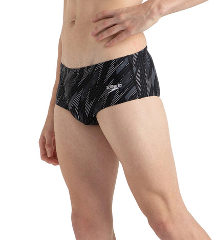 Men's Endurance10 Hyperboom Print Brief - Black, Usa Charcoal & White