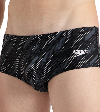 Men's Endurance10 Hyperboom Print Brief - Black, Usa Charcoal & White