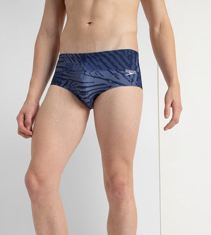 Men's Endurance10 All Over Print Brief - Peacoat, Cerulean Blue & White