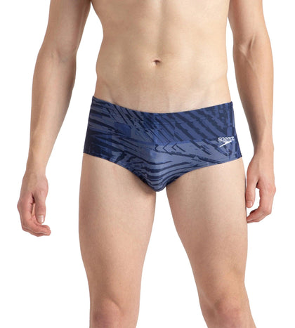 Men's Endurance10 All Over Print Brief - Peacoat, Cerulean Blue & White