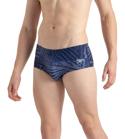 Men's Endurance10 All Over Print Brief - Peacoat, Cerulean Blue & White