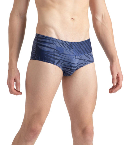 Men's Endurance10 All Over Print Brief - Peacoat, Cerulean Blue & White