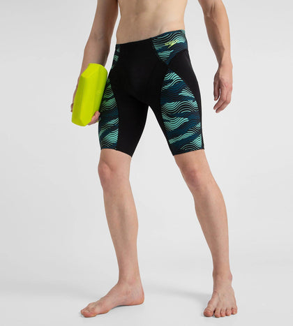 Men's Endurance+ Hydrosense Print Compression Jammer - Black, Dark Teal & Arctic Glass