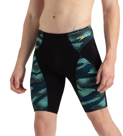 Men's Endurance+ Hydrosense Print Compression Jammer - Black, Dark Teal & Arctic Glass