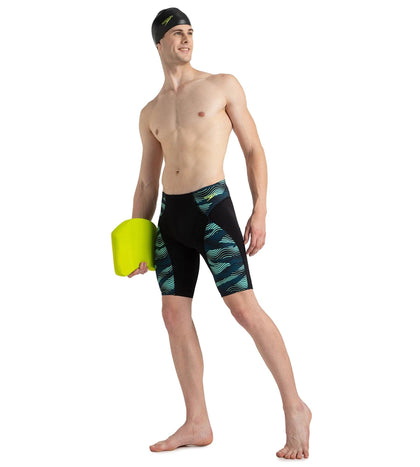 Men's Endurance+ Hydrosense Print Compression Jammer - Black, Dark Teal & Arctic Glass