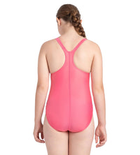 Girl's Recycled Endura Brite Lycra Racerback Swimwear - Fandango Pink & Black