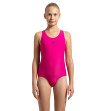 Girl's Endurance Lycra Racerback Swimwear - Electric Pink & True Navy_1