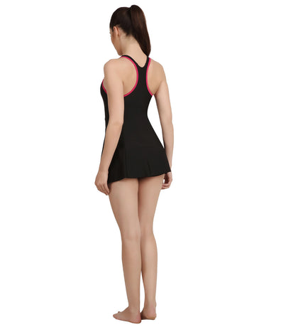 Women's Endurance 10 Racerback Swimdress - Black & Magenta