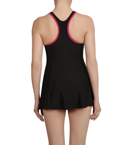 Women's Endurance 10 Racerback Swimdress - Black & Magenta