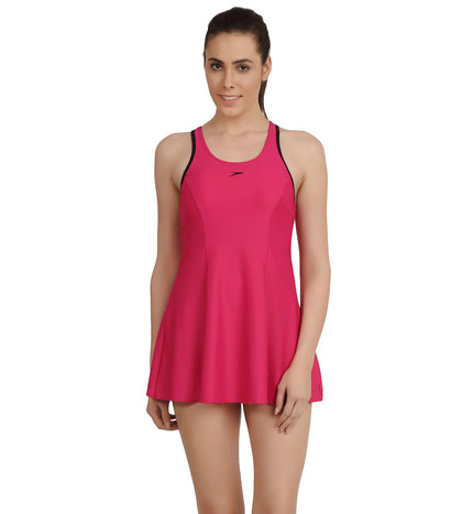 Women's Endurance 10 Racerback Swimdress - Magenta & Black