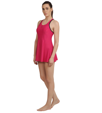 Women's Endurance 10 Racerback Swimdress - Magenta & Black