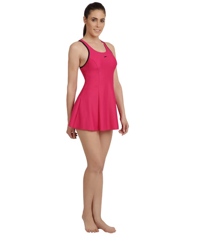 Women's Endurance 10 Racerback Swimdress - Magenta & Black