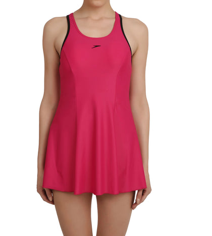 Women's Endurance 10 Racerback Swimdress - Magenta & Black