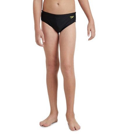 Boy's Endurance 10 Endurance Lycra Brief - Black & Lemon Drizzle