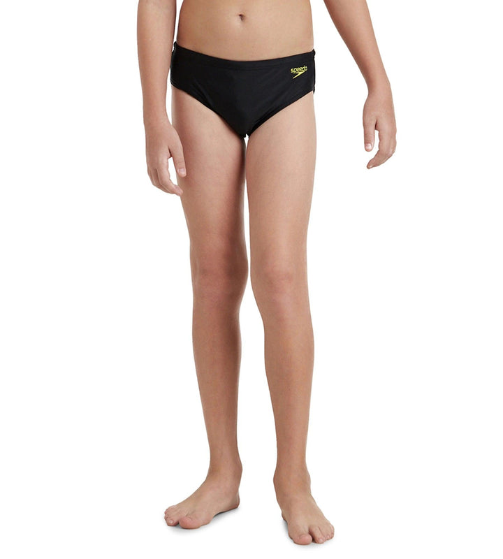 Boy's Endurance 10 Endurance Lycra Brief - Black & Lemon Drizzle