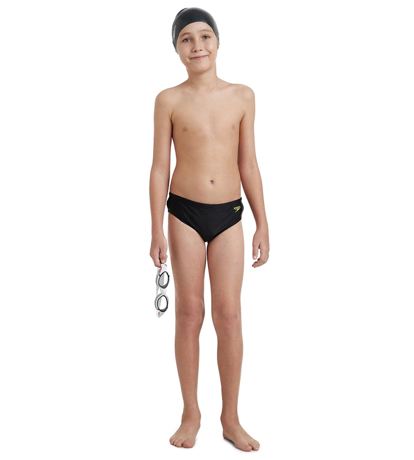 Boy's Endurance 10 Endurance Lycra Brief - Black & Lemon Drizzle