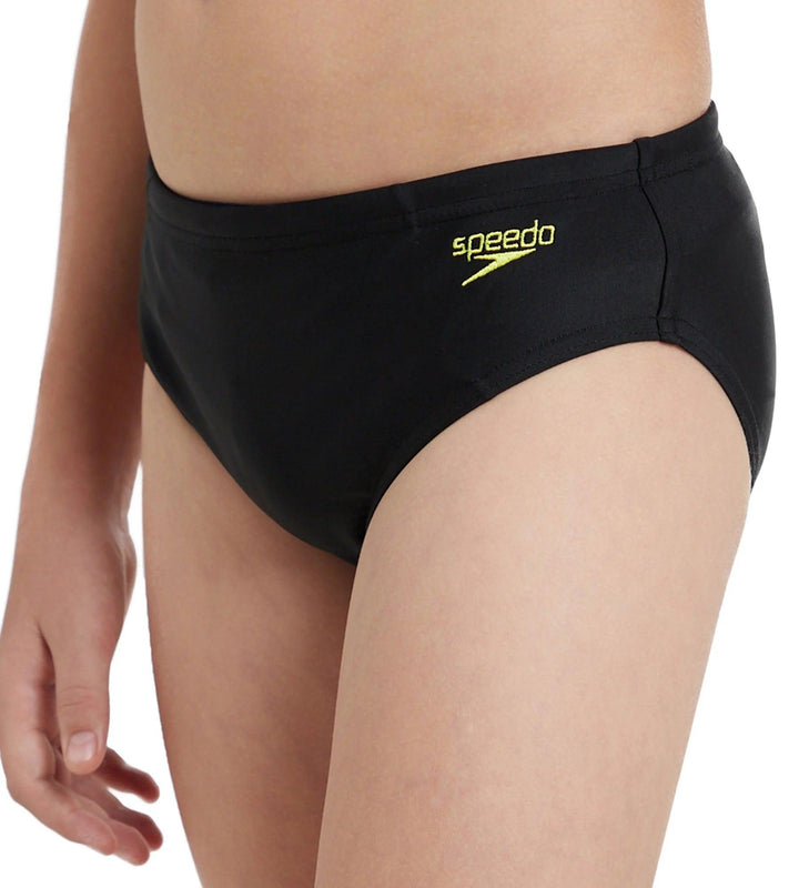 Boy's Endurance 10 Endurance Lycra Brief - Black & Lemon Drizzle