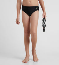 Boy's Endurance10 Lycra Brief - Black & Hyper Yellow