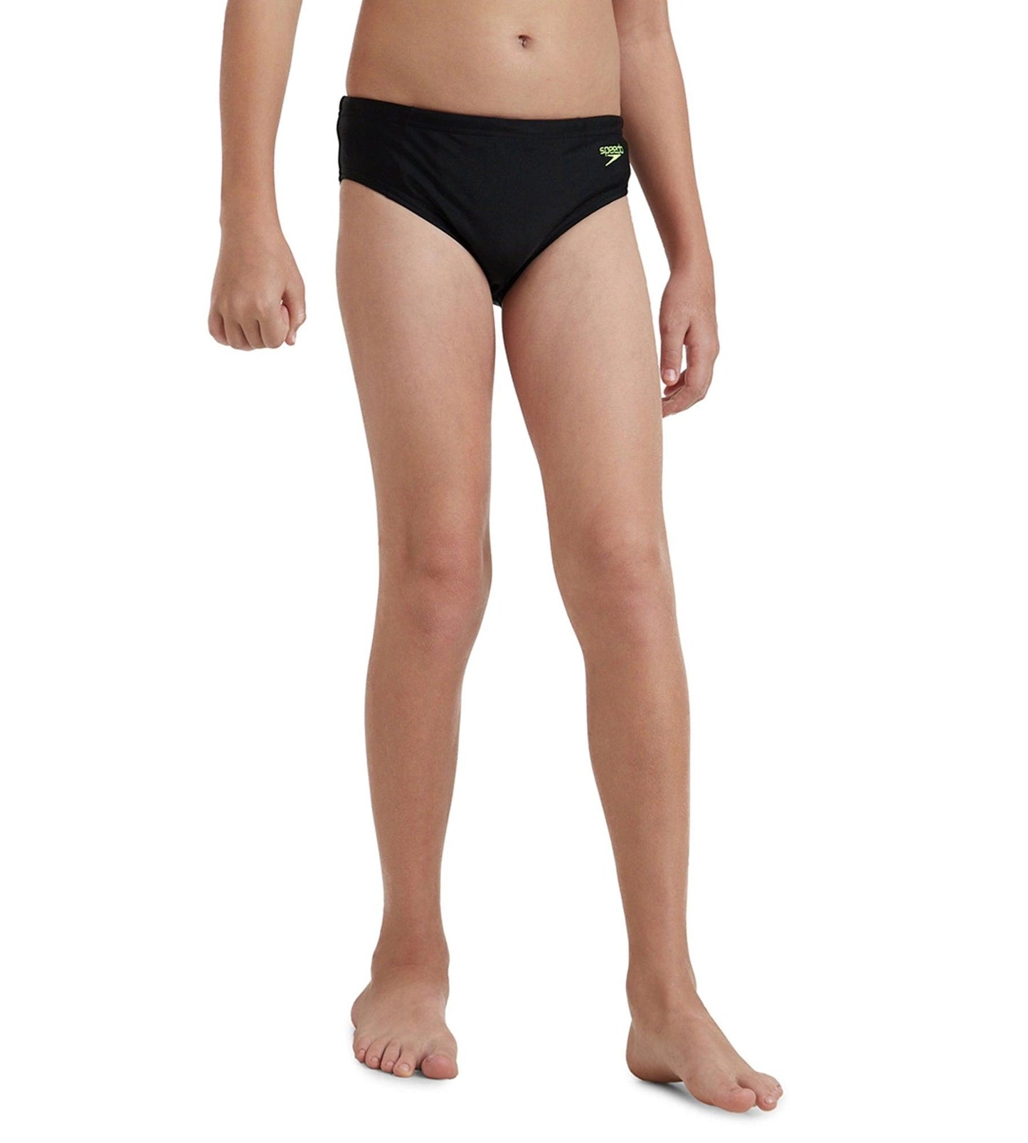 Boy's Endurance10 Lycra Brief - Black & Hyper Yellow