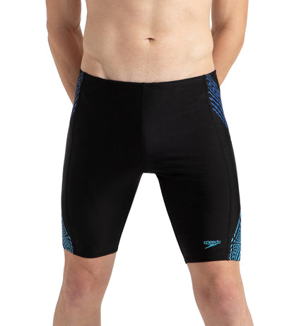 Men's Endurance10 Tech Print Placement Panel Jammer - Black, Cobalt Pop & Picton Blue