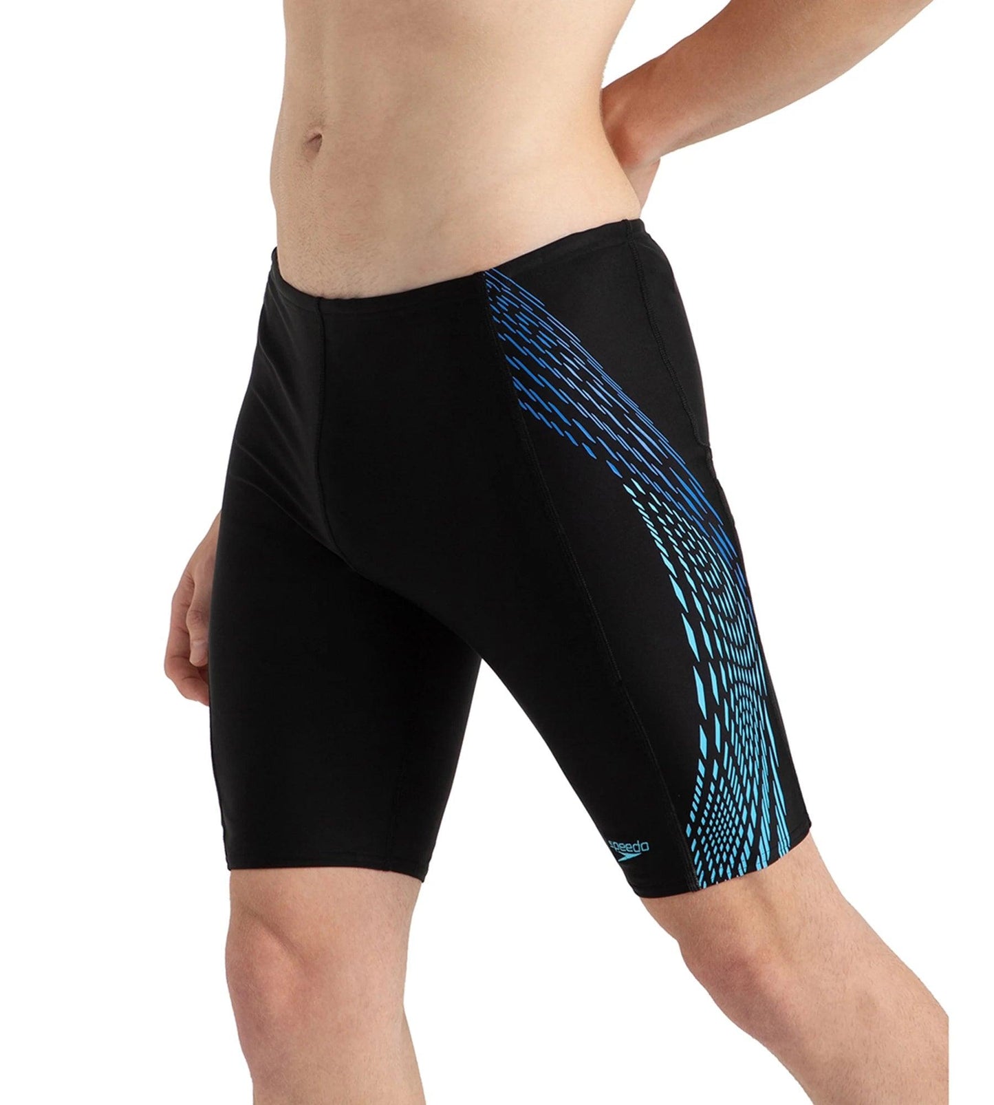 Men's Endurance10 Tech Print Placement Panel Jammer - Black, Cobalt Pop & Picton Blue