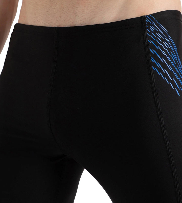 Men's Endurance10 Tech Print Placement Panel Jammer - Black, Cobalt Pop & Picton Blue