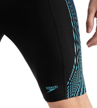 Men's Endurance10 Tech Print Placement Panel Jammer - Black, Cobalt Pop & Picton Blue