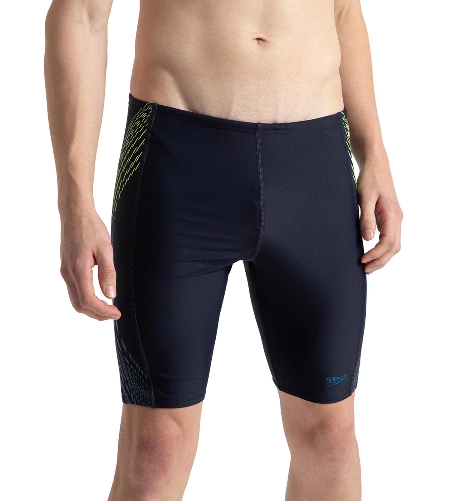 Men's Endurance10 Tech Print Placement Panel Jammer - True Navy, Hyper Yellow & Dark Teal