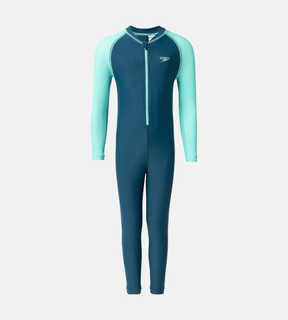 Boy's Enduraflex Color Block All In One Suit - Dark Teal & Arctic Glass