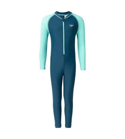 Boy's Enduraflex Color Block All In One Suit - Dark Teal & Arctic Glass