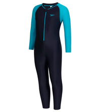 Boy's Endurance All in one suit   - True Navy  &  Aquarium_2