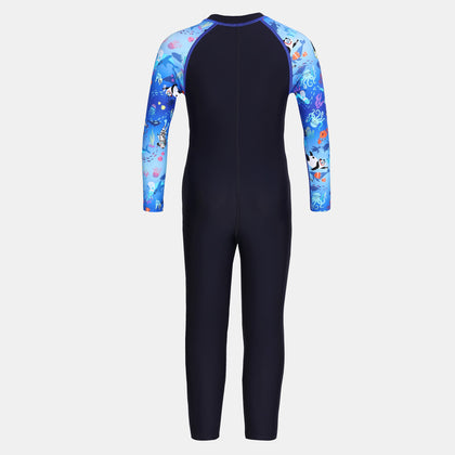Girls Endurance 10 Essential All In One Suit - True Navy & Coral