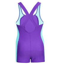 Girls Endurance 10 Cayla Legsuit Swimwear - Phantom & Aquatic