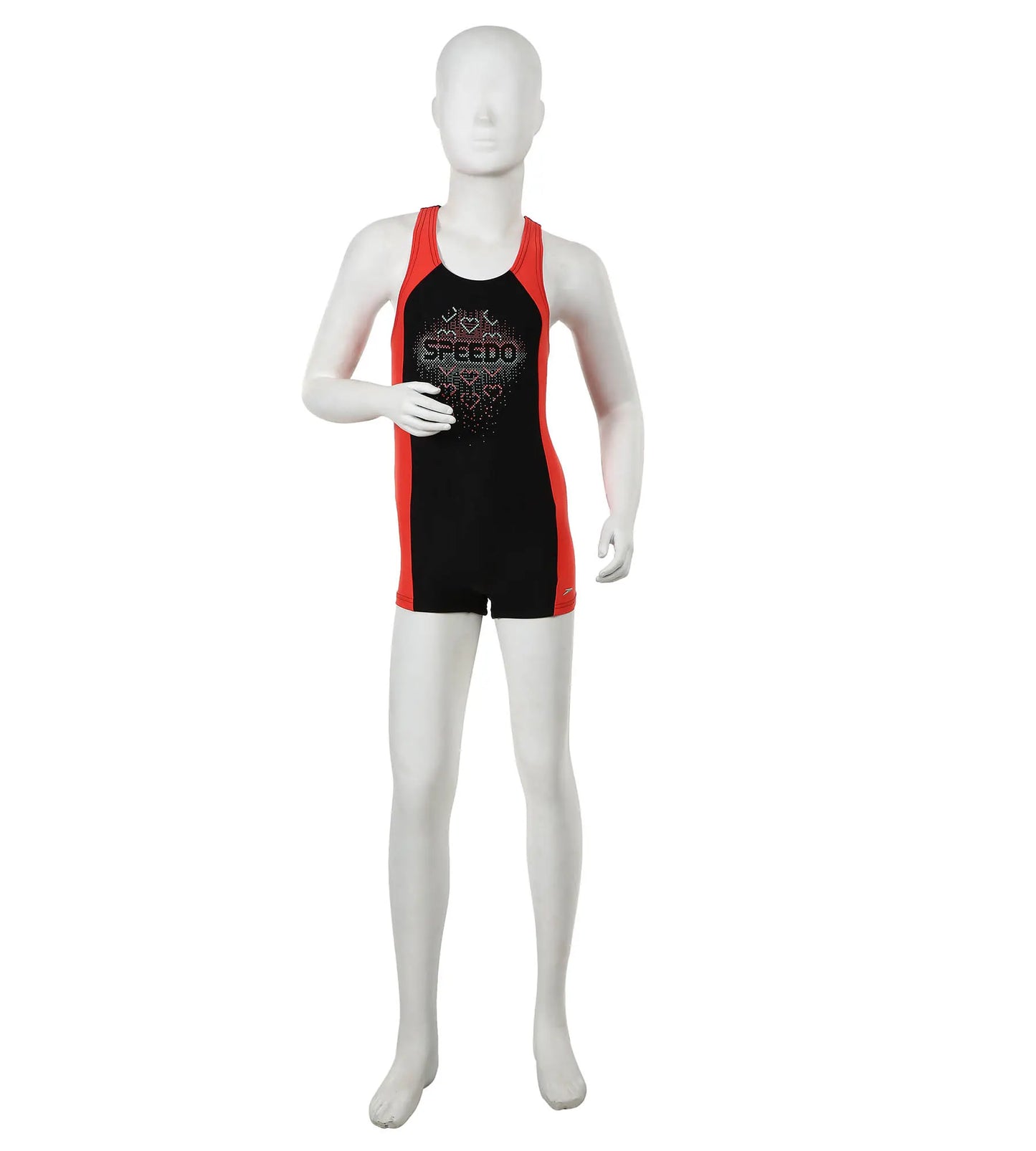 Girls Endurance 10 Cayla Legsuit Swimwear - Black & Watermelon