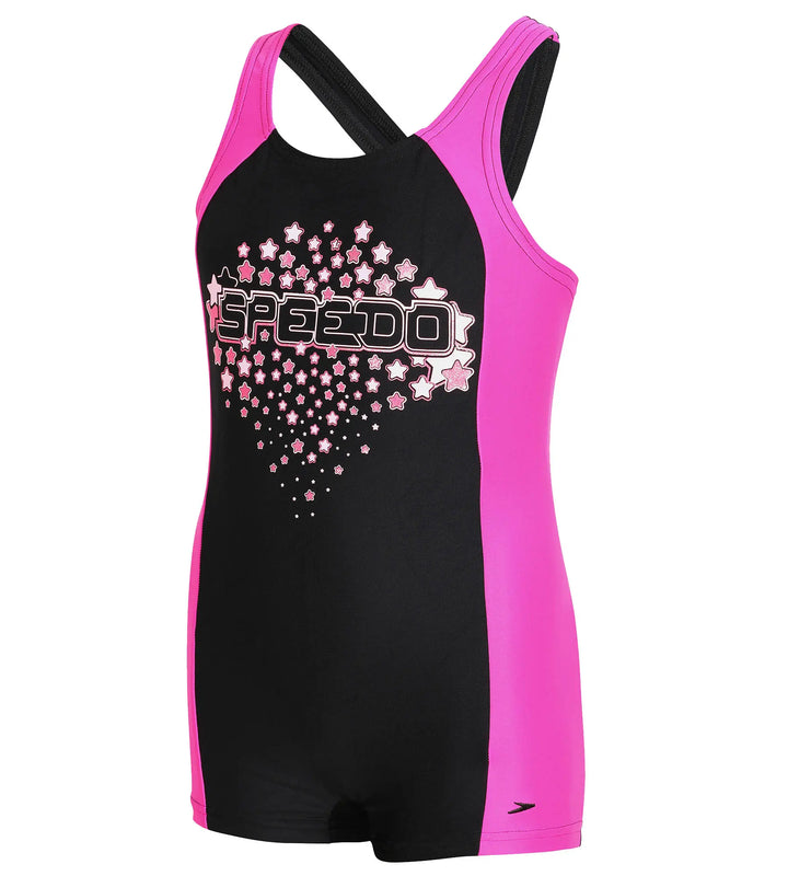 Girls Endurance 10 Cayla Legsuit Swimwear - Black & Ecstatic