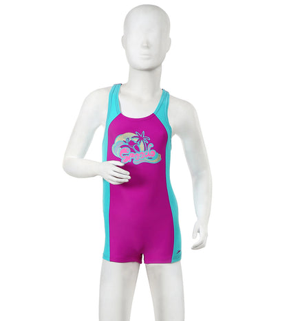 Girls Endurance 10 Cayla Leg Suit - Diva & Bali Blue