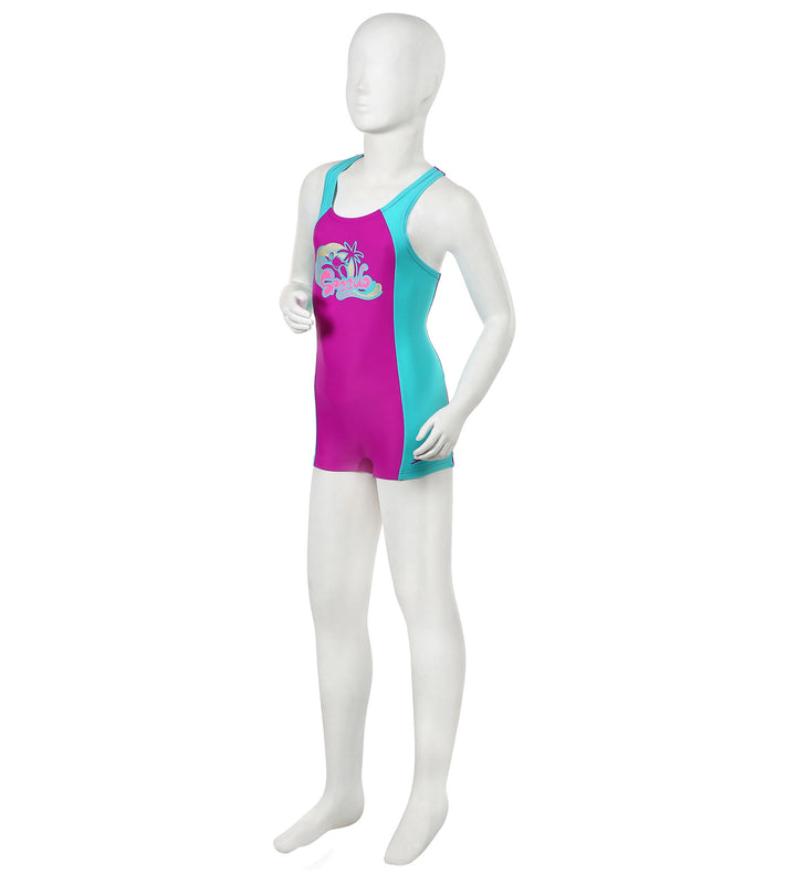 Girls Endurance 10 Cayla Leg Suit - Diva & Bali Blue