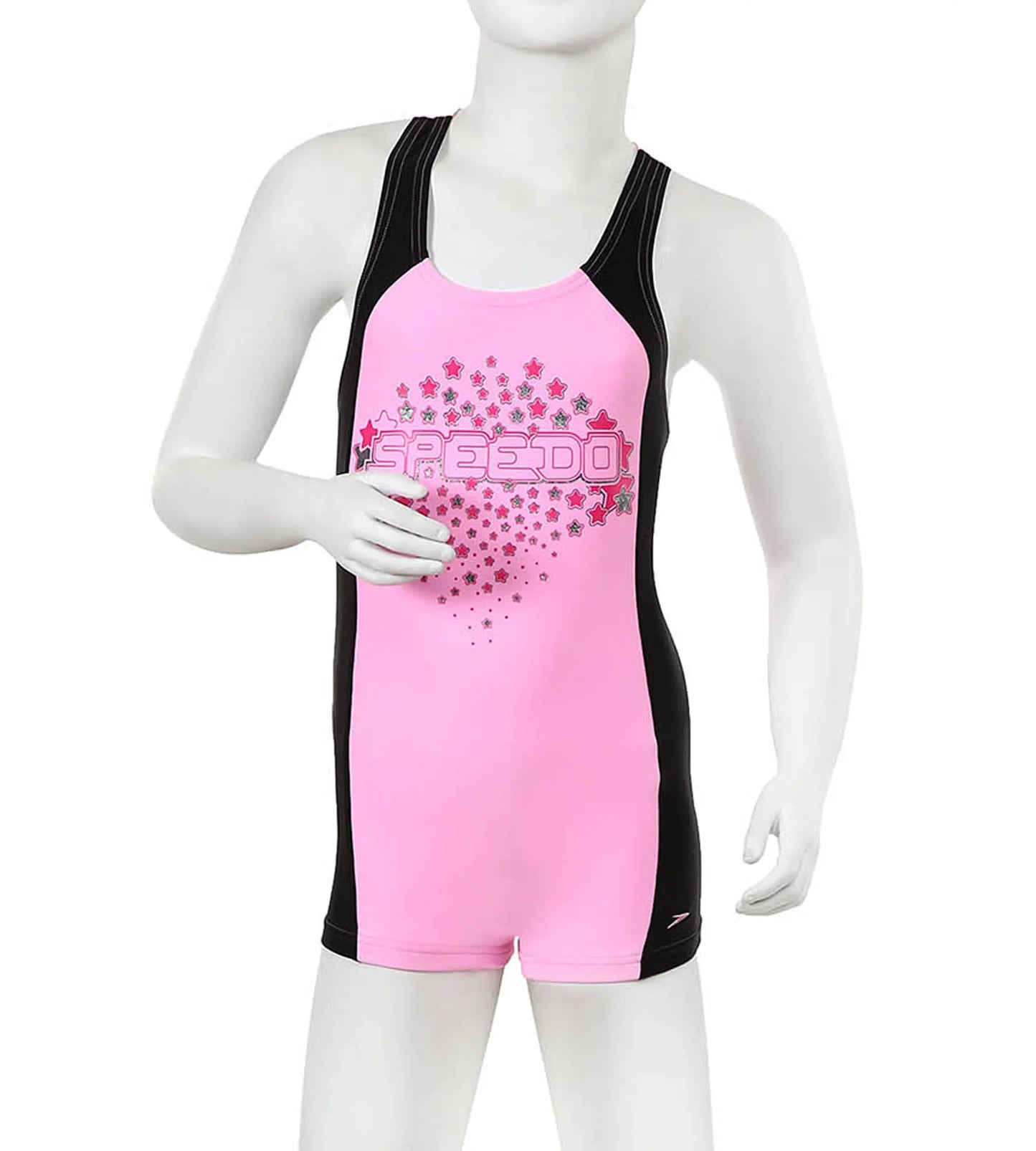 Girls Endurance 10 Cayla Legsuit Swimwear - Pink Splash & Black