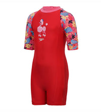 Girls Endurance 10 Essential All In One Suit - Risk Red & Summer Yellow