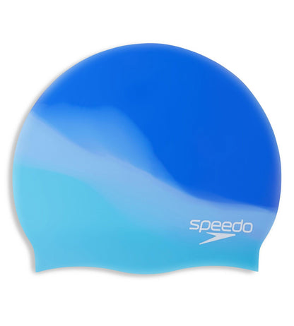 Unisex Adult Chlorine Resistant Silicon Swim Cap For Men and Women - Blue