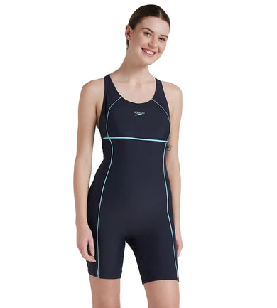 Women's Endurance 10 Classic Racerback Legsuit Swimwear - True Navy & Marine Blue