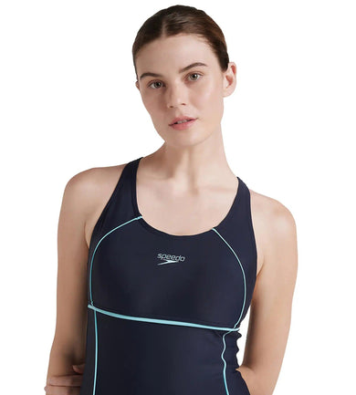 Women's Endurance 10 Classic Racerback Legsuit Swimwear - True Navy & Marine Blue